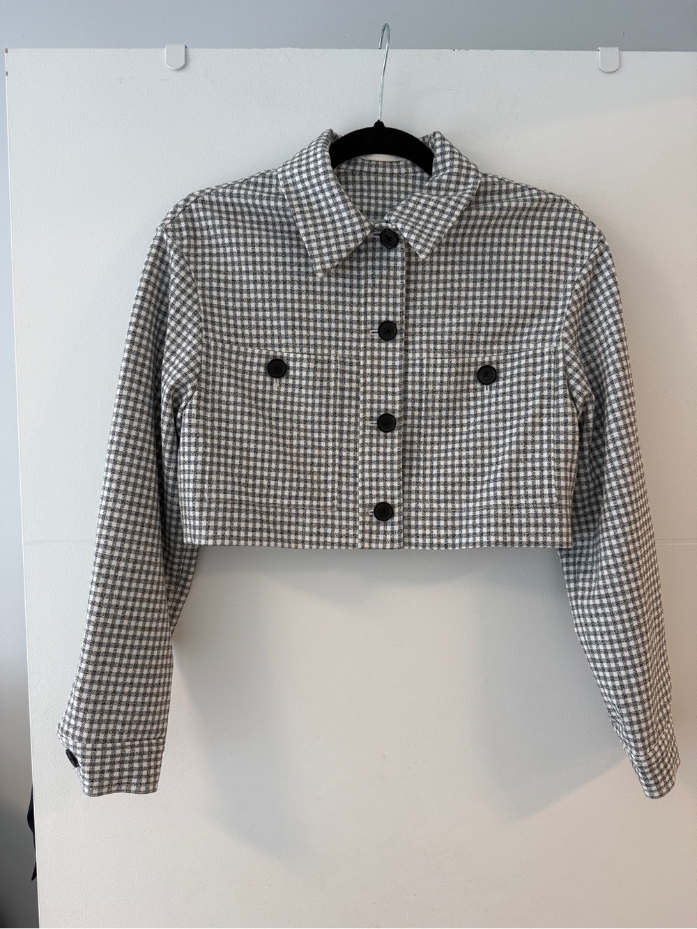 NWOT Aritzia Wilfred Little Cropped Jacket Gingham XXS